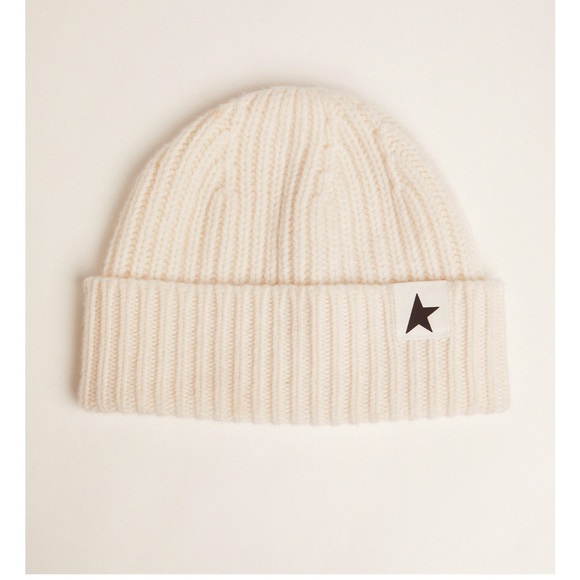 Golden Goose Damian Star Beanie in Off White sz Small New with Tags - Picture 2 of 5